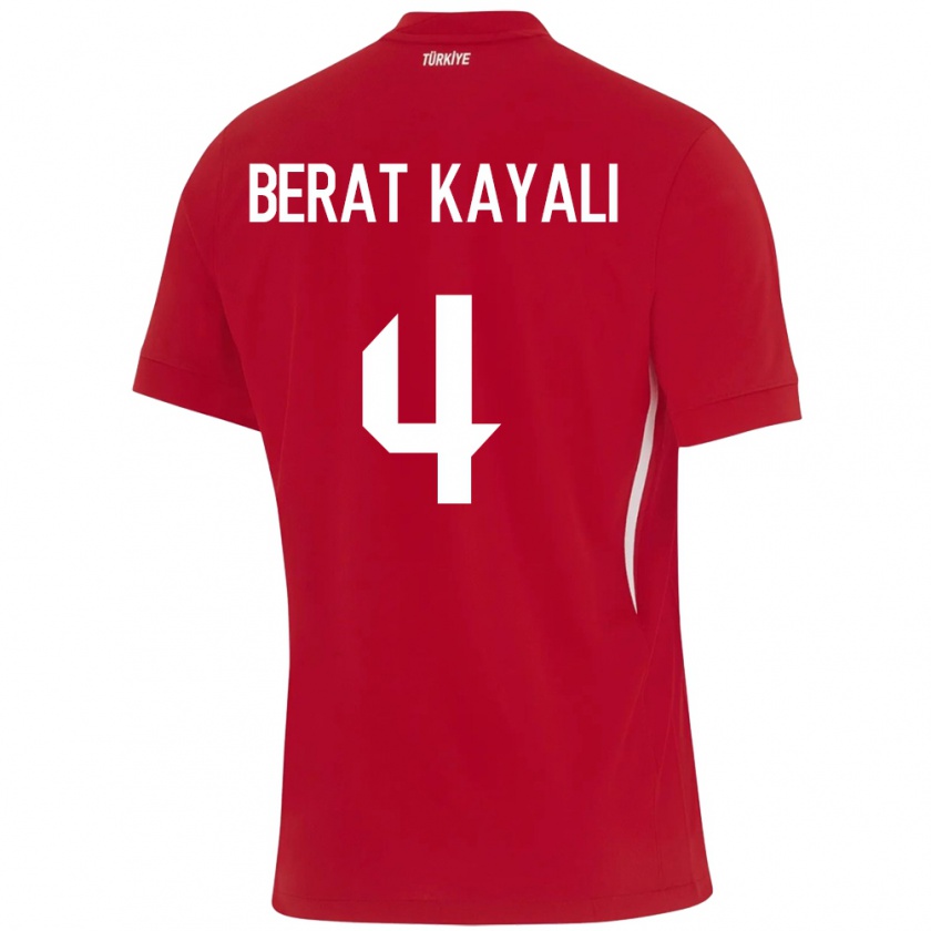 Kandiny Férfi Törökország Hasan Berat Kayalı #4 Piros Idegenbeli Jersey 24-26 Mez Póló Ing