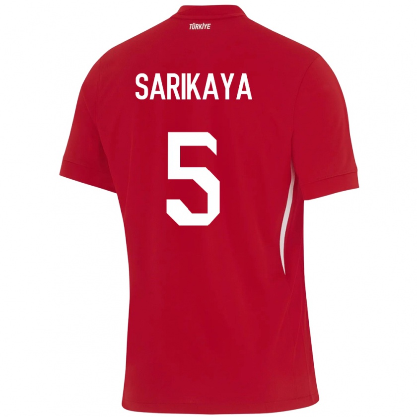 Kandiny Férfi Törökország Efe Sarıkaya #5 Piros Idegenbeli Jersey 24-26 Mez Póló Ing