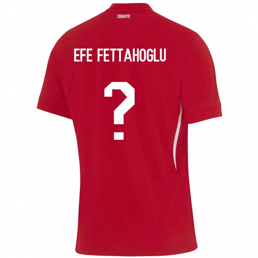 Kandiny Férfi Törökország Adnan Efe Fettahoğlu #0 Piros Idegenbeli Jersey 24-26 Mez Póló Ing