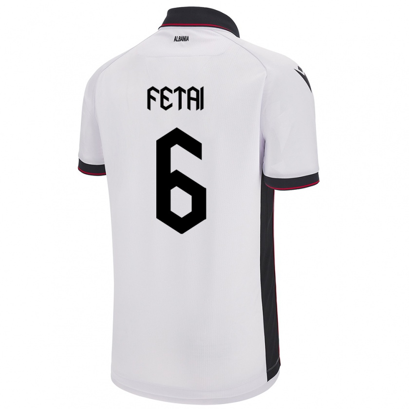 Kandiny Férfi Albania Feta Fetai #6 Fehér Idegenbeli Jersey 24-26 Mez Póló Ing