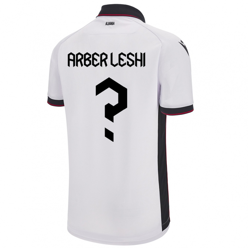 Kandiny Férfi Albania Arber Leshi #0 Fehér Idegenbeli Jersey 24-26 Mez Póló Ing