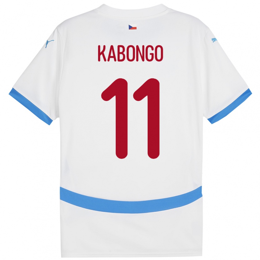 Kandiny Férfi Csehország Christophe Kabongo #11 Fehér Idegenbeli Jersey 24-26 Mez Póló Ing