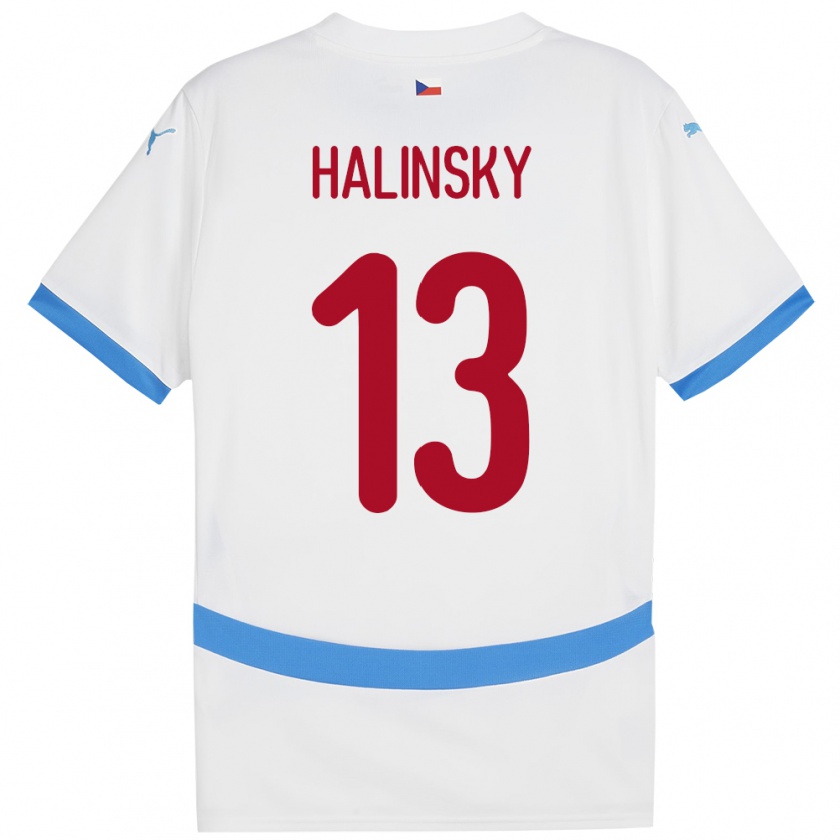 Kandiny Férfi Csehország Denis Halinsky #13 Fehér Idegenbeli Jersey 24-26 Mez Póló Ing