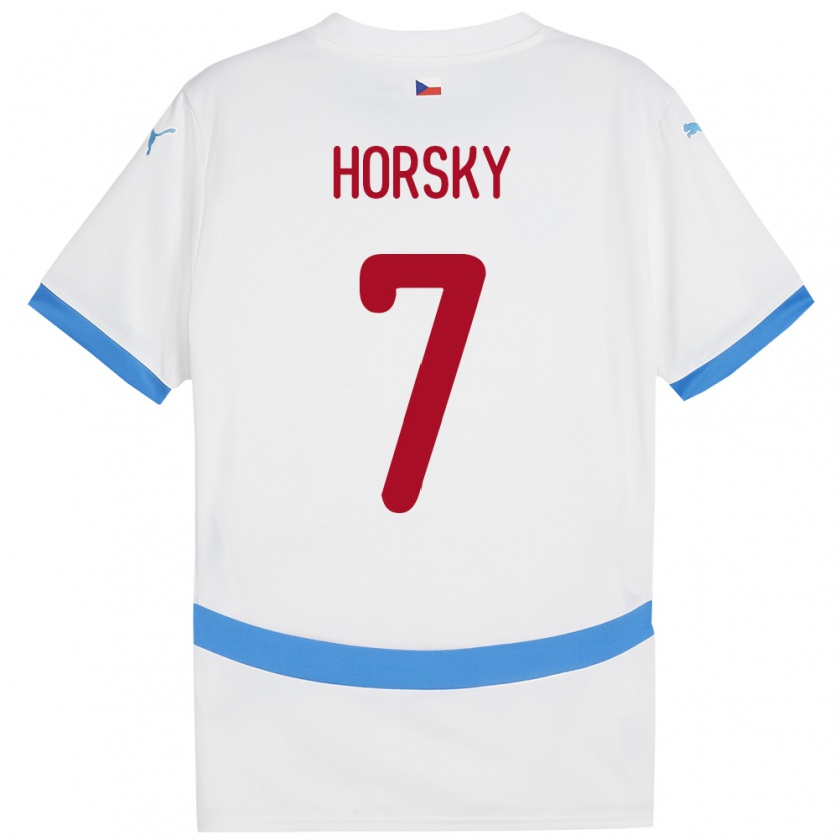 Kandiny Férfi Csehország Filip Horsky #7 Fehér Idegenbeli Jersey 24-26 Mez Póló Ing