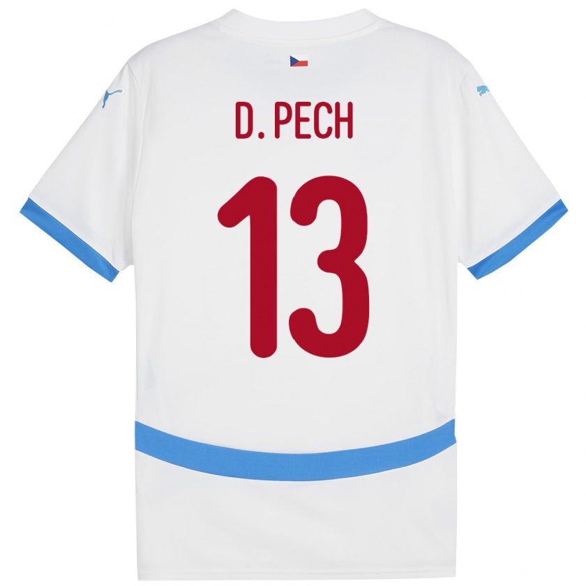 Kandiny Férfi Csehország Dominik Pech #13 Fehér Idegenbeli Jersey 24-26 Mez Póló Ing