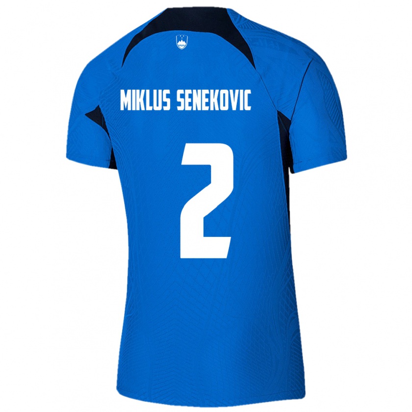 Kandiny Férfi Szlovénia Gal Miklus Senekovic #2 Kék Idegenbeli Jersey 24-26 Mez Póló Ing