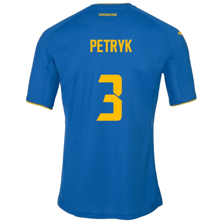 Kandiny Férfi Ukrajna Anna Petryk #3 Kék Idegenbeli Jersey 24-26 Mez Póló Ing