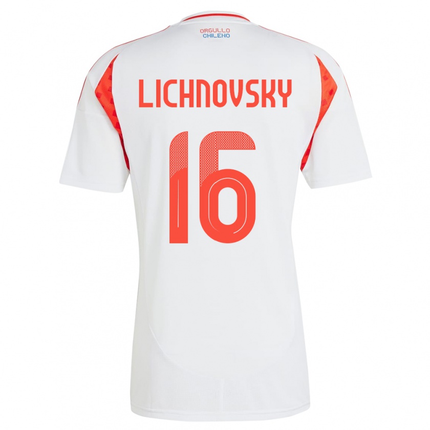 Kandiny Férfi Chile Igor Lichnovsky #16 Fehér Idegenbeli Jersey 24-26 Mez Póló Ing