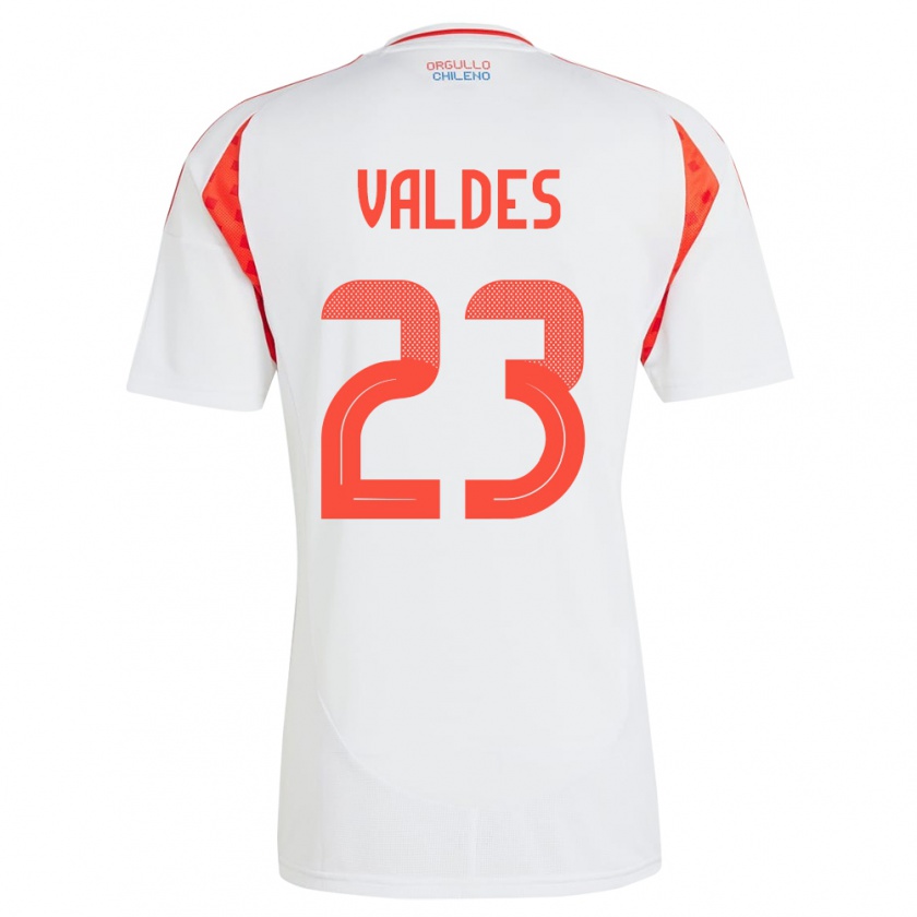 Kandiny Férfi Chile Francisco Valdés #23 Fehér Idegenbeli Jersey 24-26 Mez Póló Ing