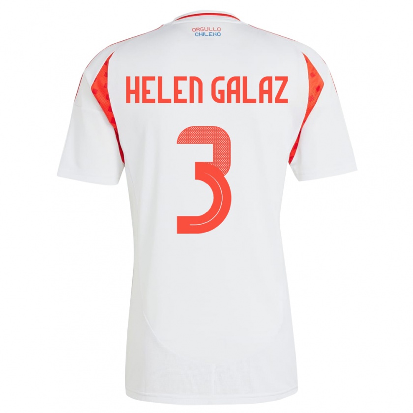 Kandiny Férfi Chile Su Helen Galaz #3 Fehér Idegenbeli Jersey 24-26 Mez Póló Ing