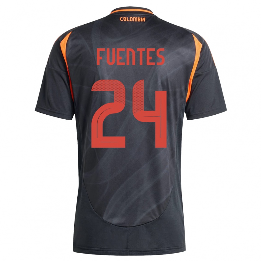 Kandiny Férfi Kolumbia Gabriel Fuentes #24 Fekete Idegenbeli Jersey 24-26 Mez Póló Ing