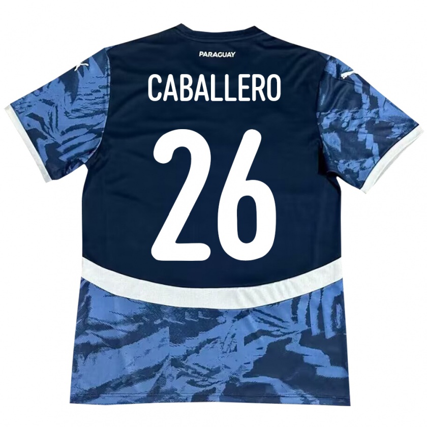 Kandiny Férfi Paraguay Hernesto Caballero #26 Kék Idegenbeli Jersey 24-26 Mez Póló Ing