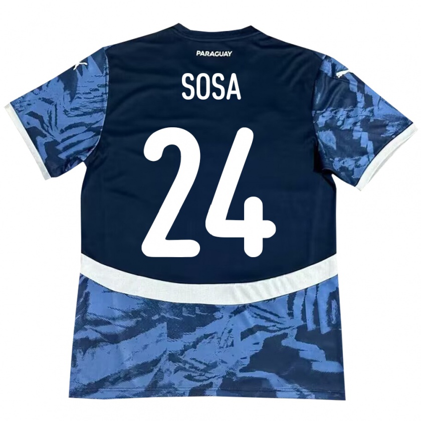 Kandiny Férfi Paraguay Ramón Sosa #24 Kék Idegenbeli Jersey 24-26 Mez Póló Ing