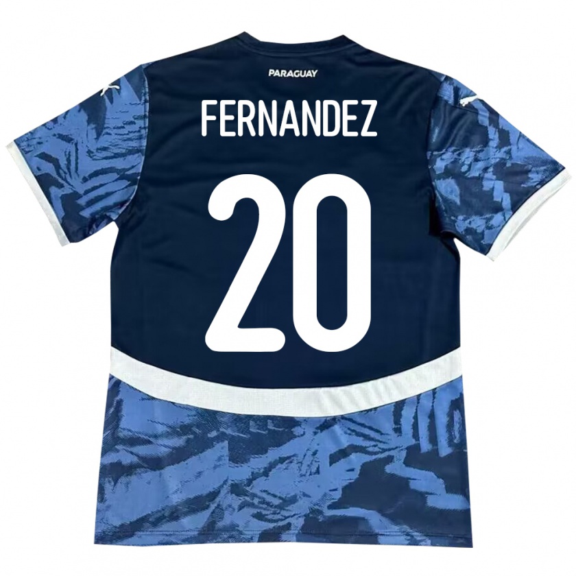 Kandiny Férfi Paraguay Marcelo Fernández #20 Kék Idegenbeli Jersey 24-26 Mez Póló Ing