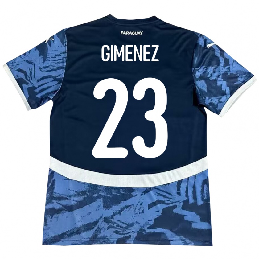 Kandiny Férfi Paraguay Miguel Giménez #23 Kék Idegenbeli Jersey 24-26 Mez Póló Ing