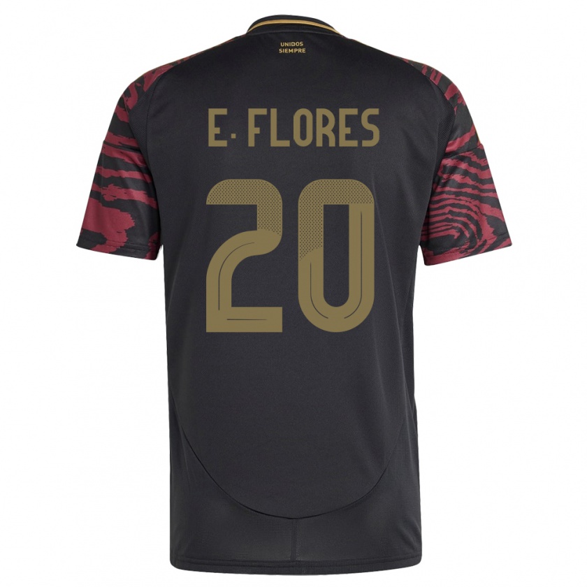 Kandiny Férfi Peru Edison Flores #20 Fekete Idegenbeli Jersey 24-26 Mez Póló Ing