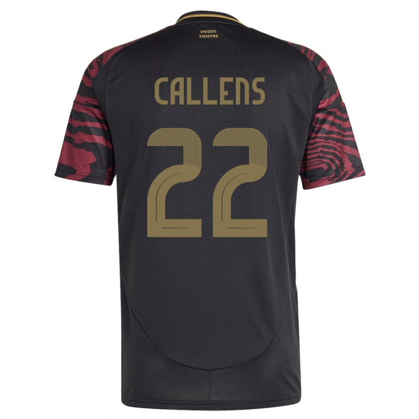 Kandiny Férfi Peru Alexander Callens #22 Fekete Idegenbeli Jersey 24-26 Mez Póló Ing