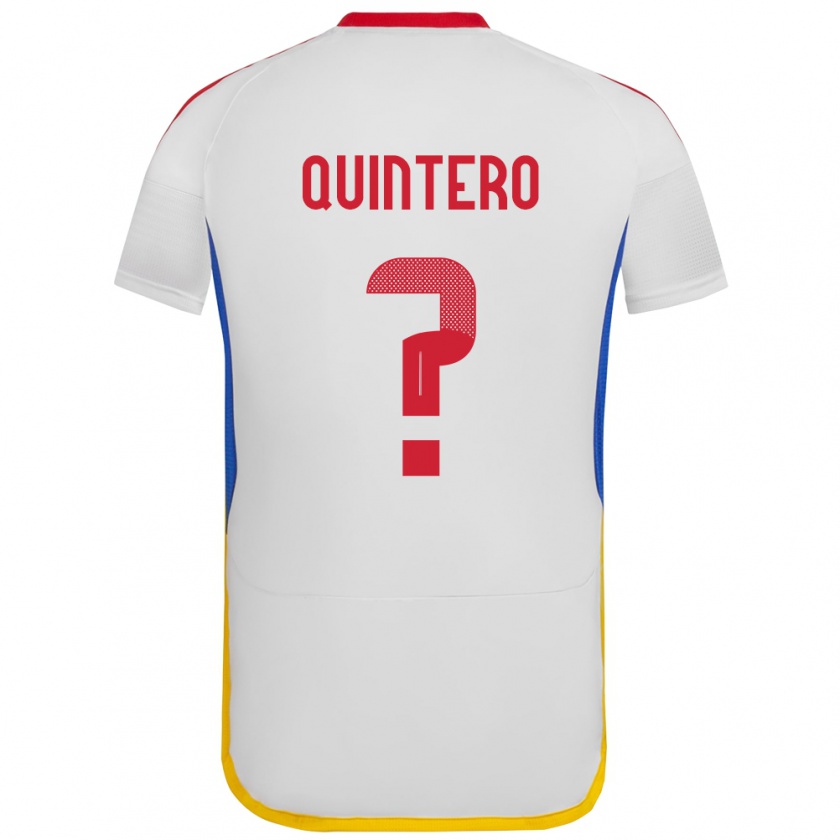 Kandiny Férfi Venezuela Teo Quintero #0 Fehér Idegenbeli Jersey 24-26 Mez Póló Ing