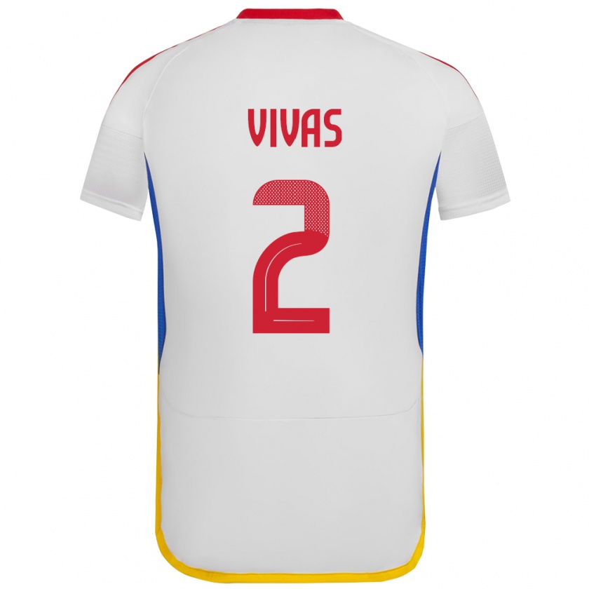 Kandiny Férfi Venezuela Carlos Vivas #2 Fehér Idegenbeli Jersey 24-26 Mez Póló Ing