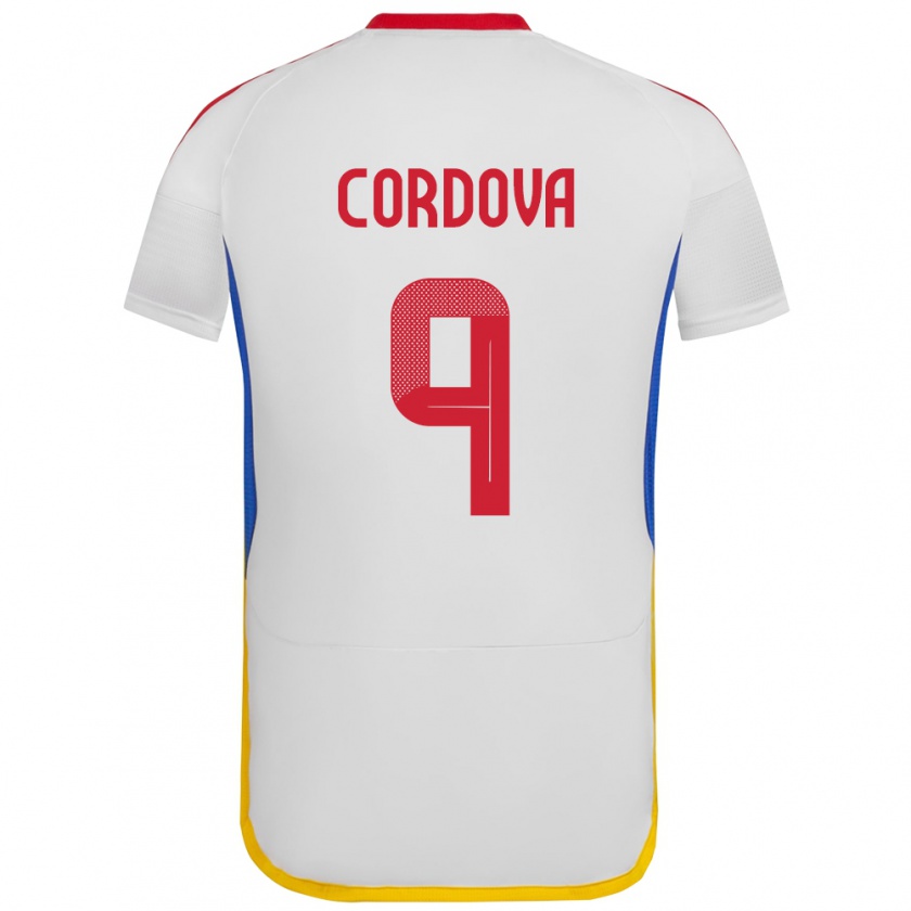 Kandiny Férfi Venezuela Sergio Córdova #9 Fehér Idegenbeli Jersey 24-26 Mez Póló Ing