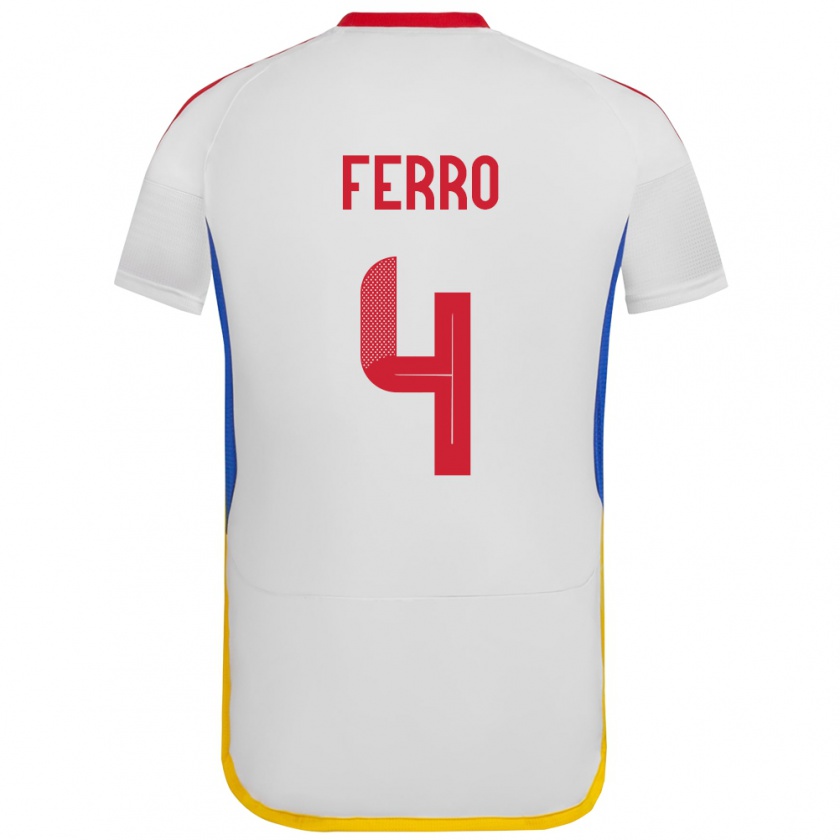 Kandiny Férfi Venezuela Andrés Ferro #4 Fehér Idegenbeli Jersey 24-26 Mez Póló Ing