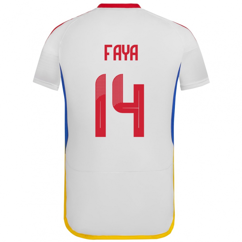 Kandiny Férfi Venezuela Carlos Faya #14 Fehér Idegenbeli Jersey 24-26 Mez Póló Ing