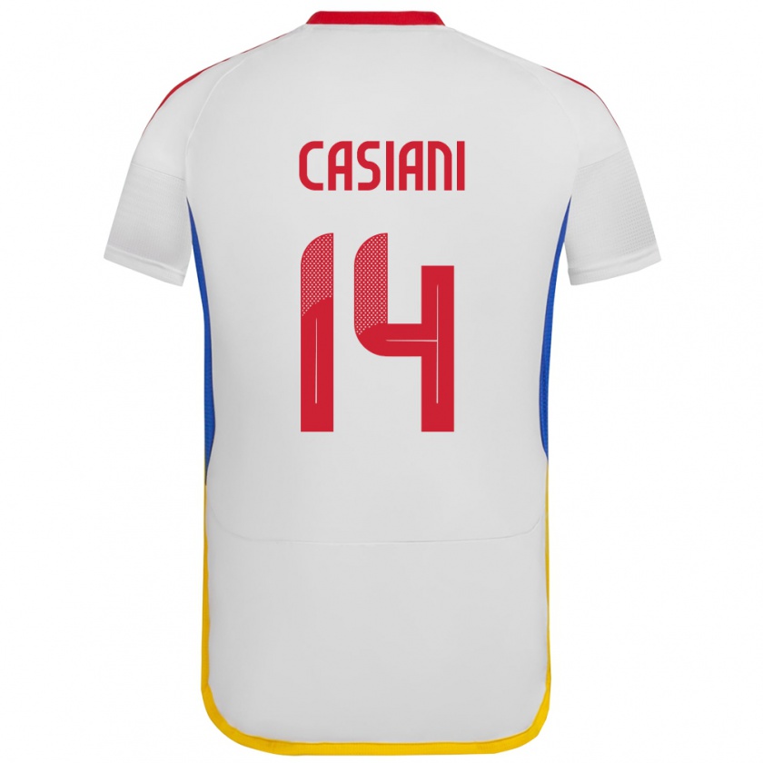 Kandiny Férfi Venezuela Luis Casiani #14 Fehér Idegenbeli Jersey 24-26 Mez Póló Ing