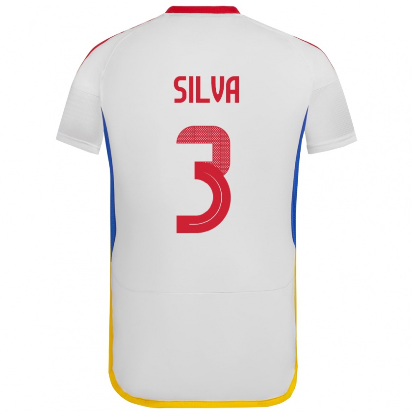 Kandiny Férfi Venezuela Santiago Silva #3 Fehér Idegenbeli Jersey 24-26 Mez Póló Ing