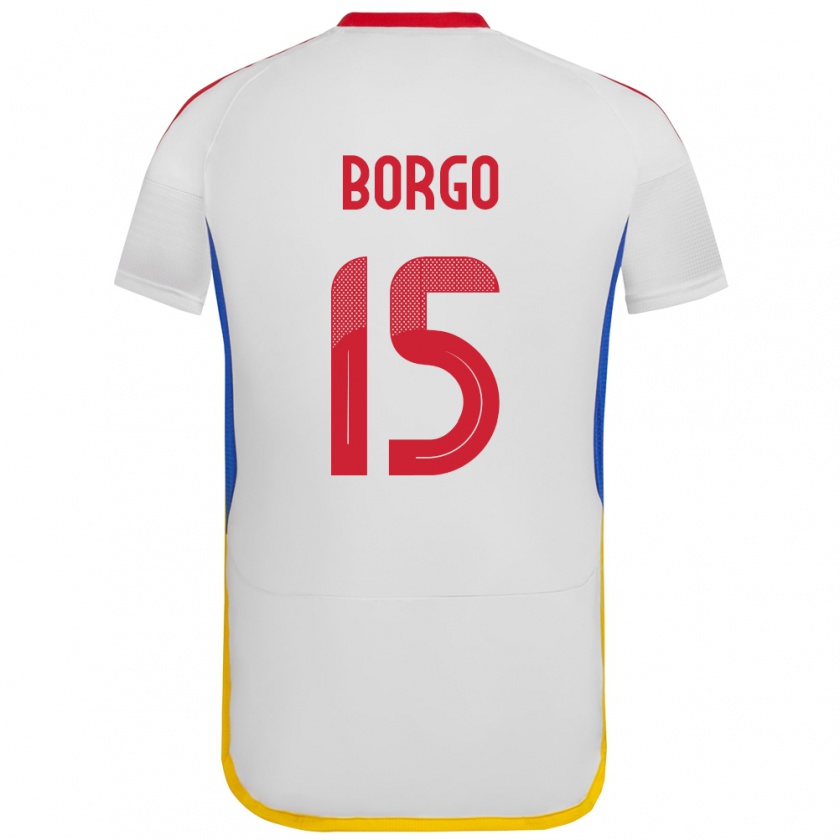 Kandiny Férfi Venezuela Ángel Borgo #15 Fehér Idegenbeli Jersey 24-26 Mez Póló Ing