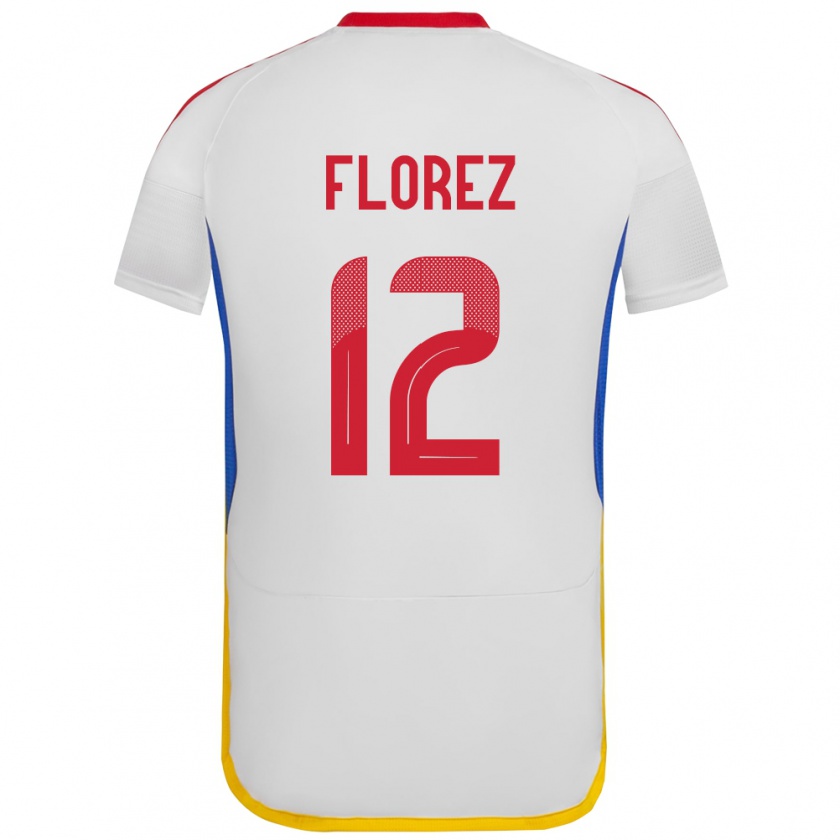 Kandiny Férfi Venezuela Génesis Flórez #12 Fehér Idegenbeli Jersey 24-26 Mez Póló Ing