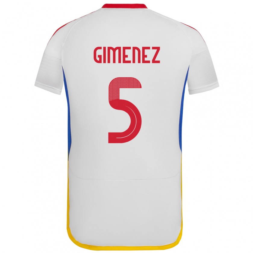 Kandiny Férfi Venezuela Yenifer Giménez #5 Fehér Idegenbeli Jersey 24-26 Mez Póló Ing