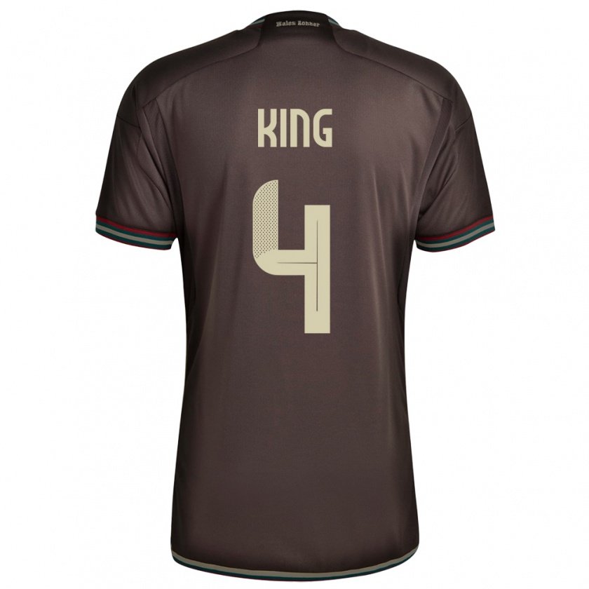 Kandiny Férfi Jamaica Richard King #4 Éjszakai Barna Idegenbeli Jersey 24-26 Mez Póló Ing