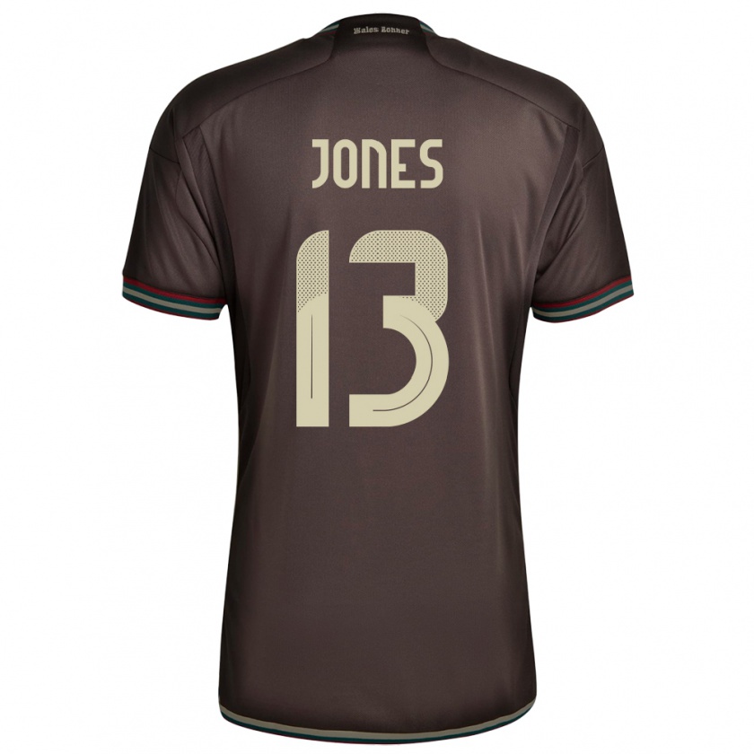 Kandiny Férfi Jamaica Javanae Jones #13 Éjszakai Barna Idegenbeli Jersey 24-26 Mez Póló Ing