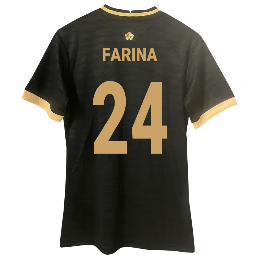 Kandiny Férfi Panama Edgardo Fariña #24 Fekete Idegenbeli Jersey 24-26 Mez Póló Ing