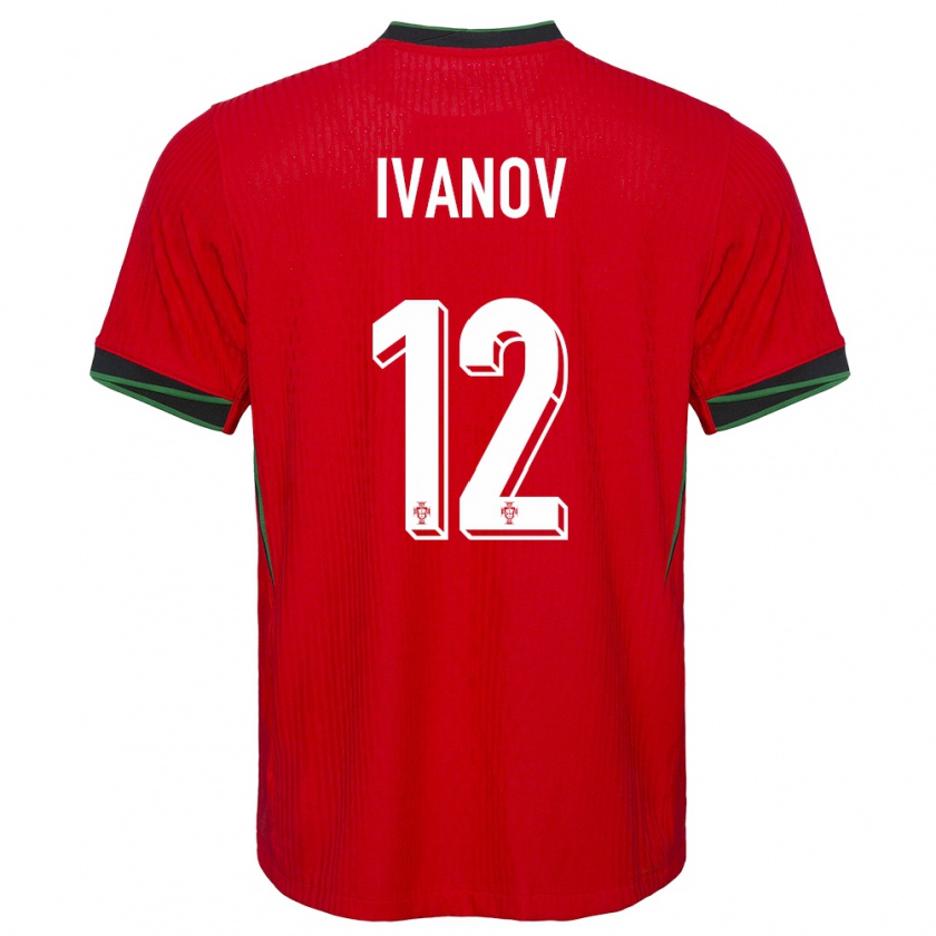 Kandiny Női Portugália David Ivanov #12 Piros Hazai Jersey 24-26 Mez Póló Ing