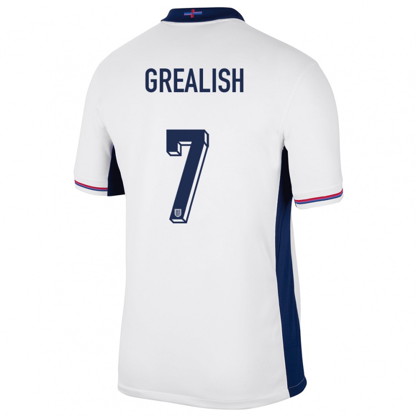 Kandiny Női Anglia Jack Grealish #7 Fehér Hazai Jersey 24-26 Mez Póló Ing