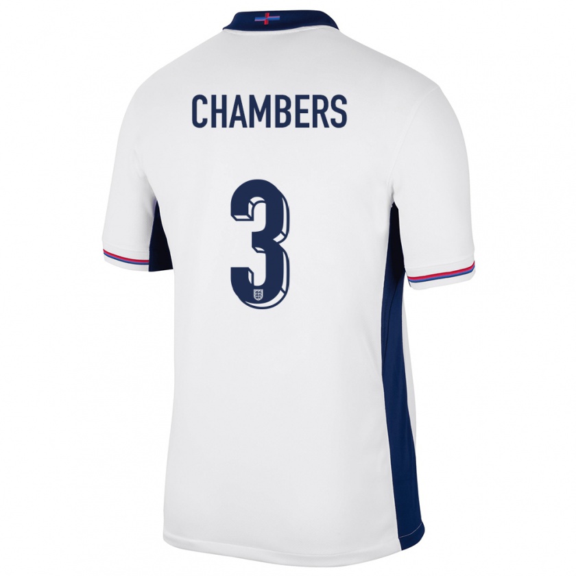 Kandiny Női Anglia Luke Chambers #3 Fehér Hazai Jersey 24-26 Mez Póló Ing