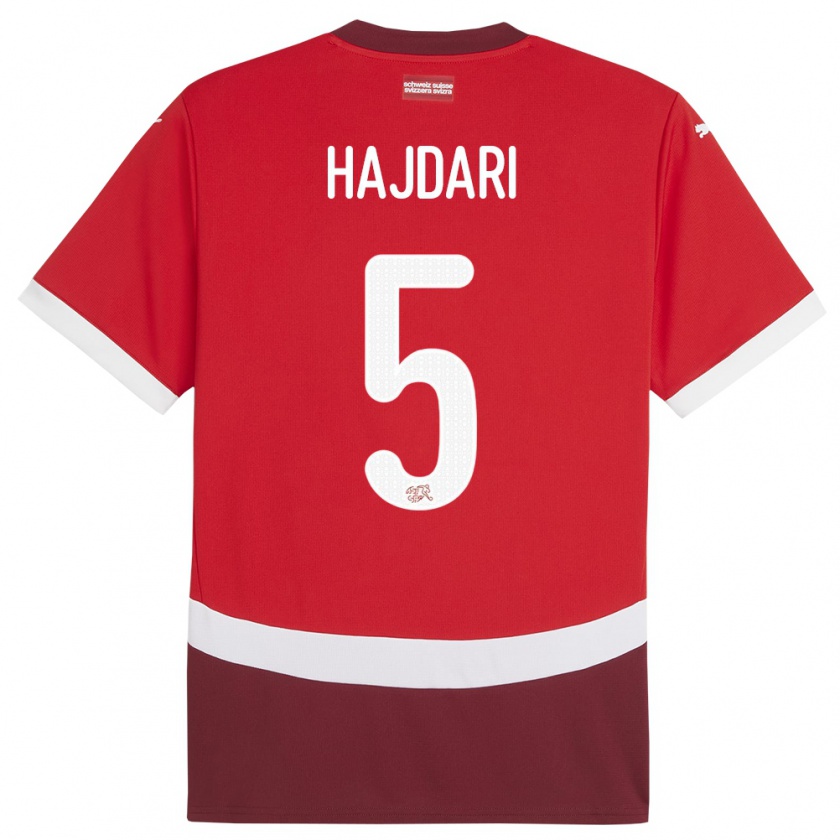 Kandiny Női Svájc Albian Hajdari #5 Piros Hazai Jersey 24-26 Mez Póló Ing