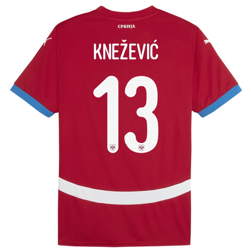 Kandiny Női Szerbia Milana Knezevic #13 Piros Hazai Jersey 24-26 Mez Póló Ing