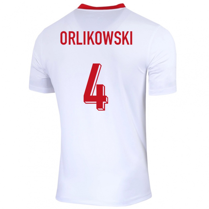 Kandiny Női Lengyelország Igor Orlikowski #4 Fehér Hazai Jersey 24-26 Mez Póló Ing