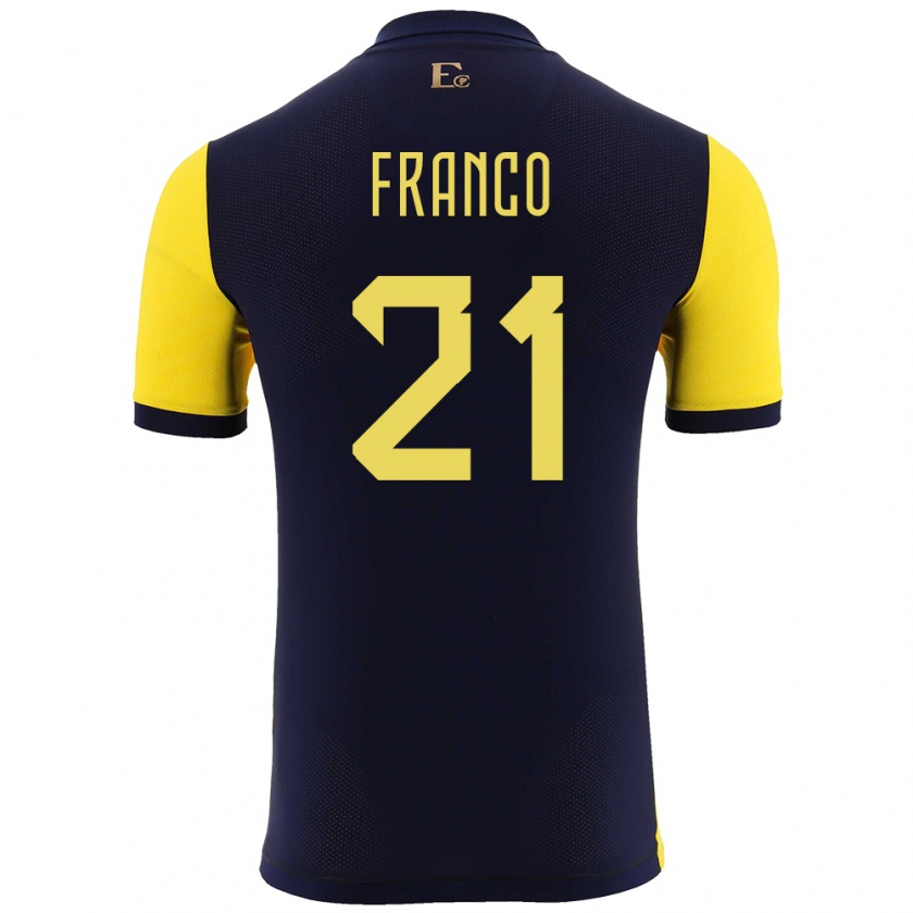 Kandiny Női Ecuador Alan Franco #21 Sárga Hazai Jersey 24-26 Mez Póló Ing