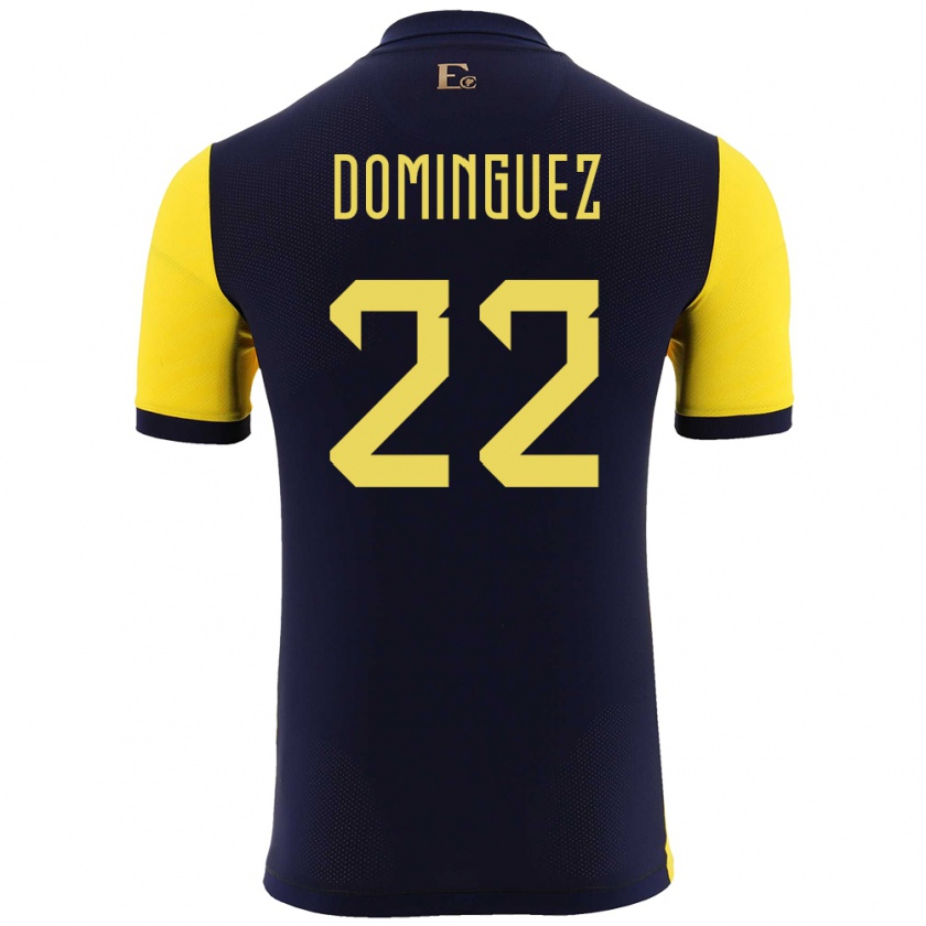 Kandiny Női Ecuador Alexander Dominguez #22 Sárga Hazai Jersey 24-26 Mez Póló Ing