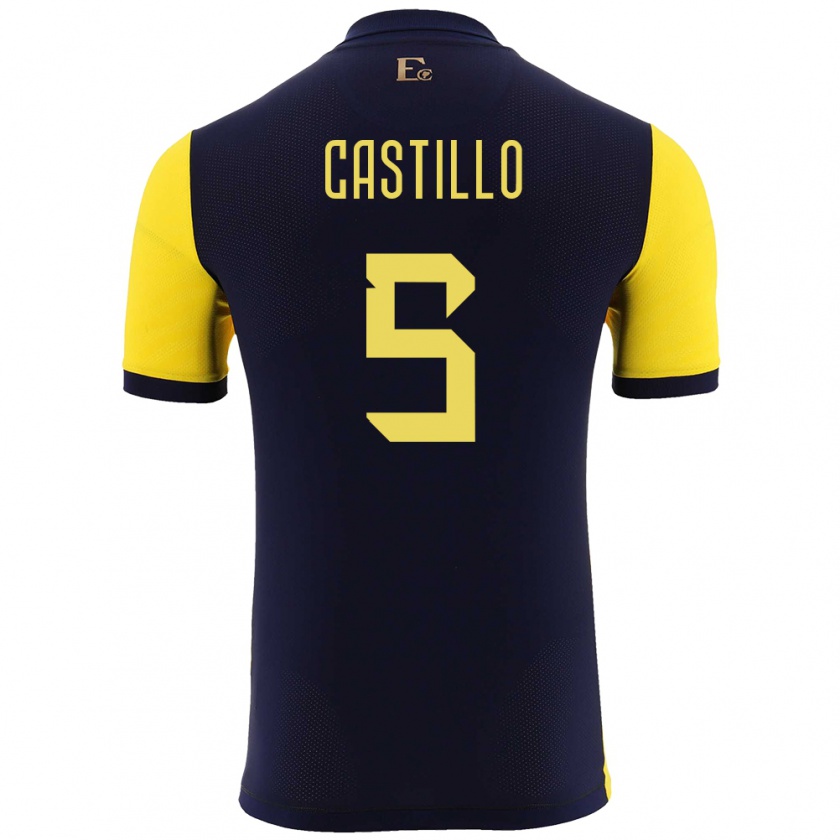 Kandiny Női Ecuador Denil Castillo #5 Sárga Hazai Jersey 24-26 Mez Póló Ing