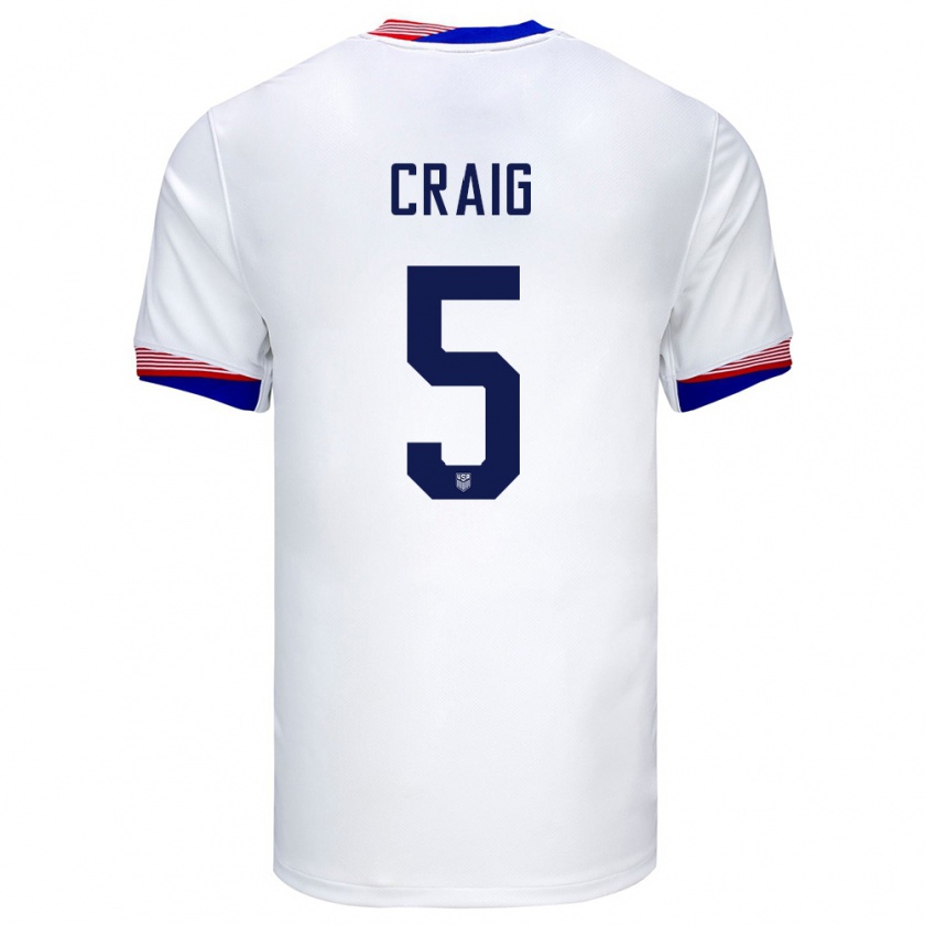 Kandiny Női Egyesült Államok Brandan Craig #5 Fehér Hazai Jersey 24-26 Mez Póló Ing