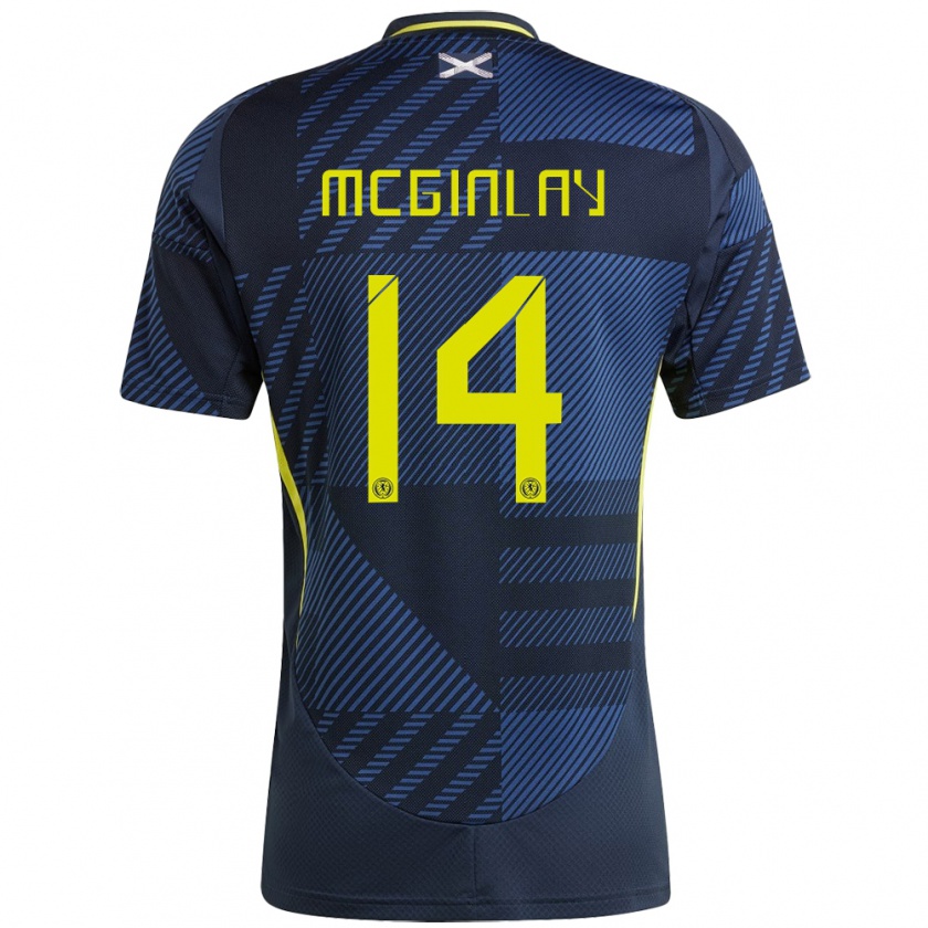 Kandiny Női Skócia Aiden Mcginlay #14 Sötétkék Hazai Jersey 24-26 Mez Póló Ing