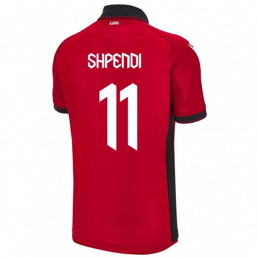 Kandiny Női Albania Stiven Shpendi #11 Piros Hazai Jersey 24-26 Mez Póló Ing