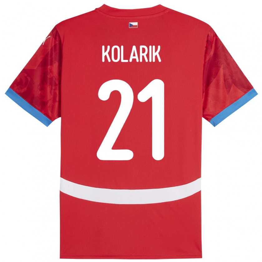 Kandiny Női Csehország Josef Kolarik #21 Piros Hazai Jersey 24-26 Mez Póló Ing