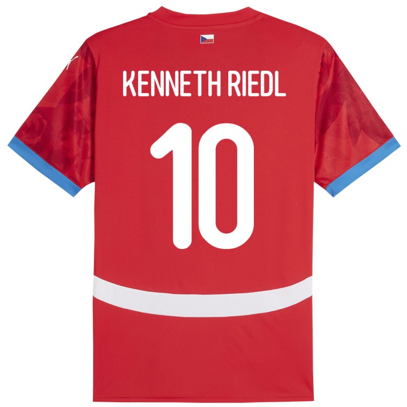 Kandiny Női Csehország Victor Kenneth Riedl #10 Piros Hazai Jersey 24-26 Mez Póló Ing