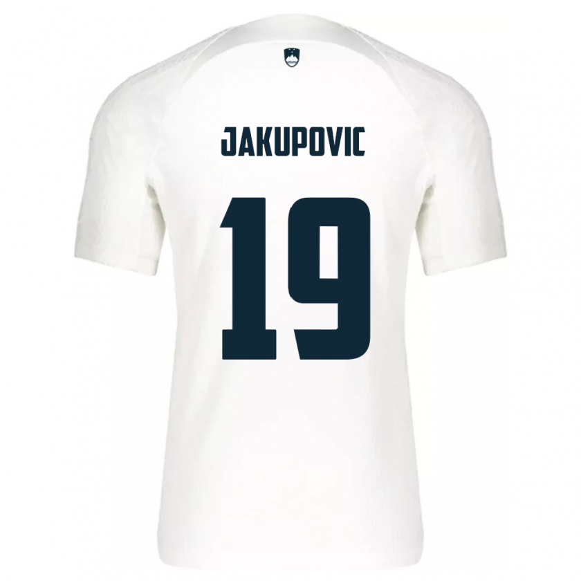 Kandiny Női Szlovénia Aldin Jakupovic #19 Fehér Hazai Jersey 24-26 Mez Póló Ing