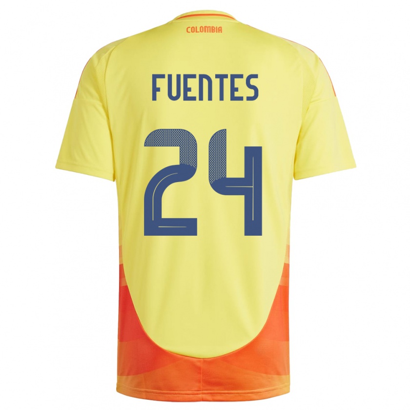 Kandiny Női Kolumbia Gabriel Fuentes #24 Sárga Hazai Jersey 24-26 Mez Póló Ing